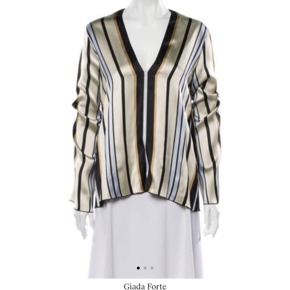 Giada Forte striped V-neck Blouse designer size 2